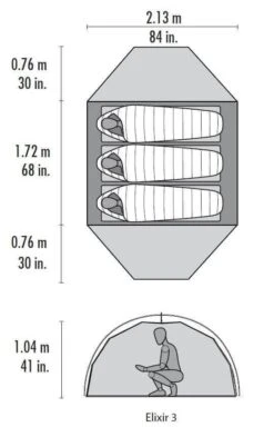 MSR Elixir 3 / 3 Persoons Tent Grijs -Outdoor Camping Winkel 41172 msr elixir 3 3 persoons tent