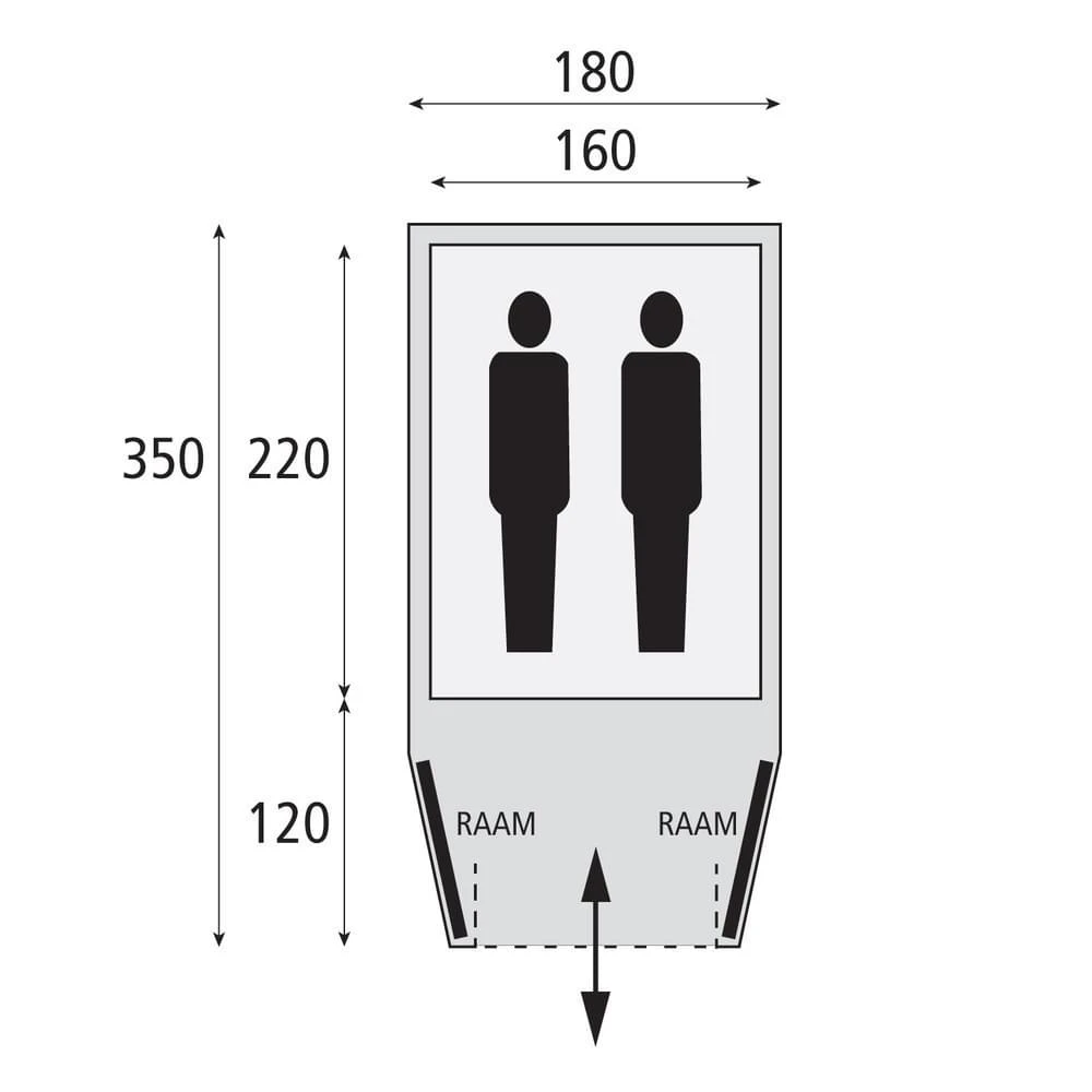 Bardani Airwolf 180 TC / 2 Persoons Opblaastent Beige 4 Bardani Airwolf 180 TC / 2 Persoons Opblaastent Beige - Afbeelding 2