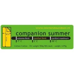 Lowland Companion Summer Deken Slaapzak Dons Groen -Outdoor Camping Winkel 48125 lowland companion summer