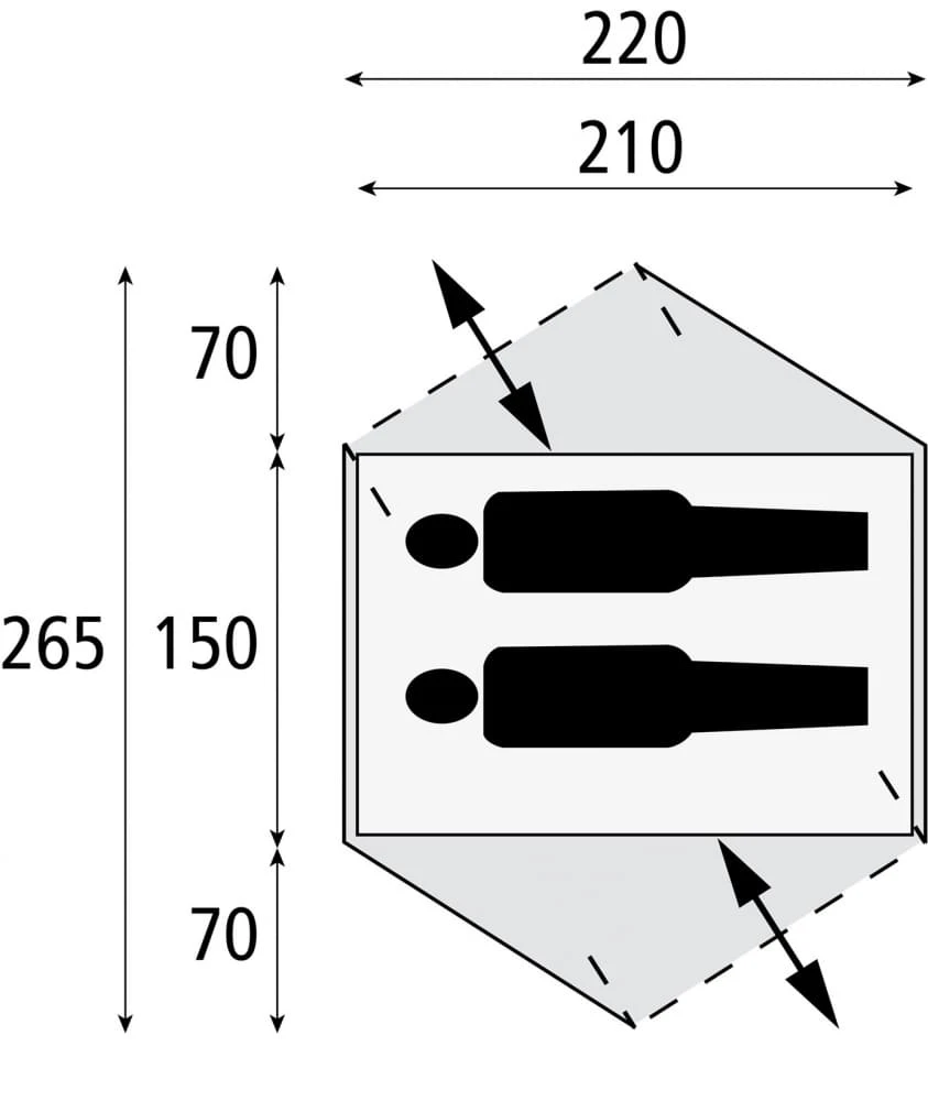 Safarica Velocity 2 - 2 Persoons Tent Grijs 4 Safarica Velocity 2 - 2 Persoons Tent Grijs - Afbeelding 2