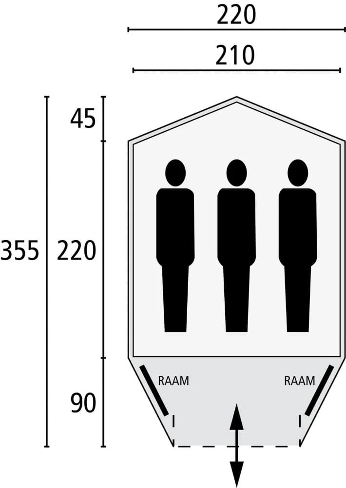 Safarica Velocity 3 - 3 Persoons Tent Grijs 4 Safarica Velocity 3 - 3 Persoons Tent Grijs - Afbeelding 2