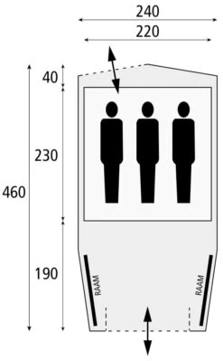 Safarica Cabana Reef 240 - 3 Persoons Tent Grijs -Outdoor Camping Winkel 74798 safarica cabana reef 240 3 persoons tent
