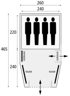 Safarica Blackhawk 260 - 4 Persoons Tent Grijs -Outdoor Camping Winkel 74802 safarica blackhawk 260 4 persoons tent