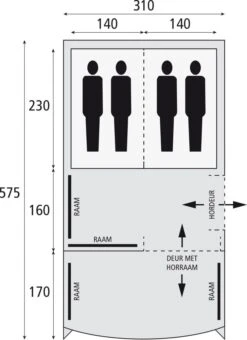 Safarica Pacific Reef 310 TC - 4 Persoons Tent Grijs -Outdoor Camping Winkel 74812 safarica pacific reef 310 tc 4 persoons tent