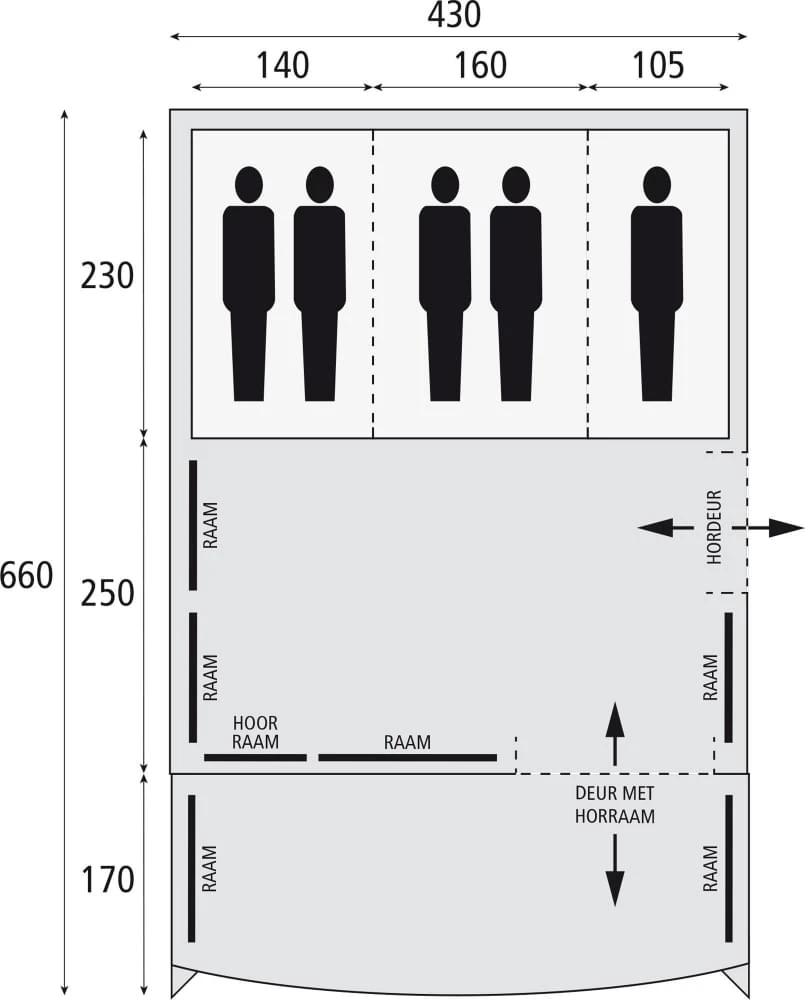 Safarica Pacific Reef 430 TC - 5 Persoons Tent Grijs 9 Safarica Pacific Reef 430 TC - 5 Persoons Tent Grijs - Afbeelding 7
