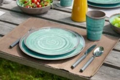 Bo-Camp Halo 12-delig Serviesset Blauw -Outdoor Camping Winkel 77806 bo camp halo 12 delig serviesset