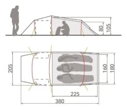 Vaude Arco XT 3P / 3 Persoons Tent Groen -Outdoor Camping Winkel 78538 vaude arco xt 3p 3 persoons tent