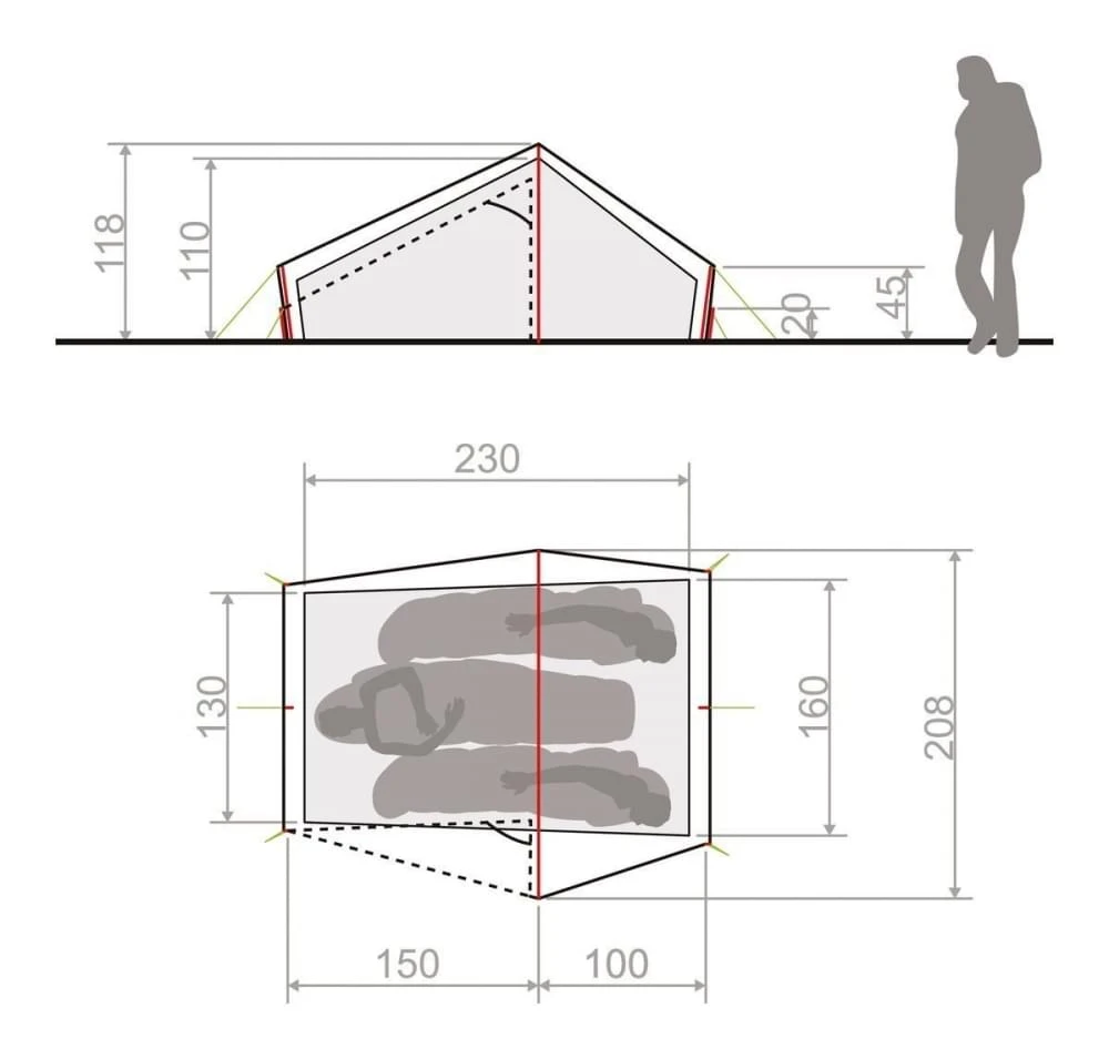 Vaude Lizard Seamless 2P / 2 Persoons Tent Groen 6 Vaude Lizard Seamless 2P / 2 Persoons Tent Groen - Afbeelding 4
