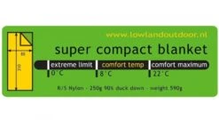 Lowland Super Compact Deken Slaapzak Dons -Outdoor Camping Winkel 81122 lowland super compact deken slaapzak dons