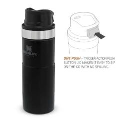 Stanley The Trigger-Action Travel Mug 0,47L Zwart -Outdoor Camping Winkel 82062 stanley the trigger action travel mug 047l