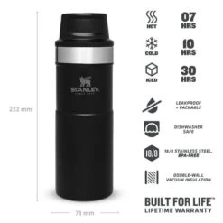 Stanley The Trigger-Action Travel Mug 0,47L Zwart -Outdoor Camping Winkel 82063 stanley the trigger action travel mug 047l
