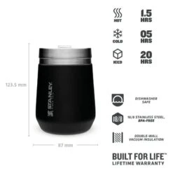 Stanley The Everyday GO Tumbler 0,3L Zwart -Outdoor Camping Winkel 82137 stanley the everyday go tumbler 03l