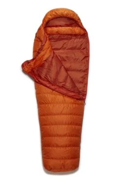 RAB Ascent 300 Long Mummy Slaapzak Dons Oranje -Outdoor Camping Winkel 83856 rab ascent 300 long mummy slaapzak dons