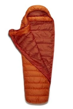 RAB Ascent 300 Long Mummy Slaapzak Dons Oranje -Outdoor Camping Winkel 83857 rab ascent 300 long mummy slaapzak dons