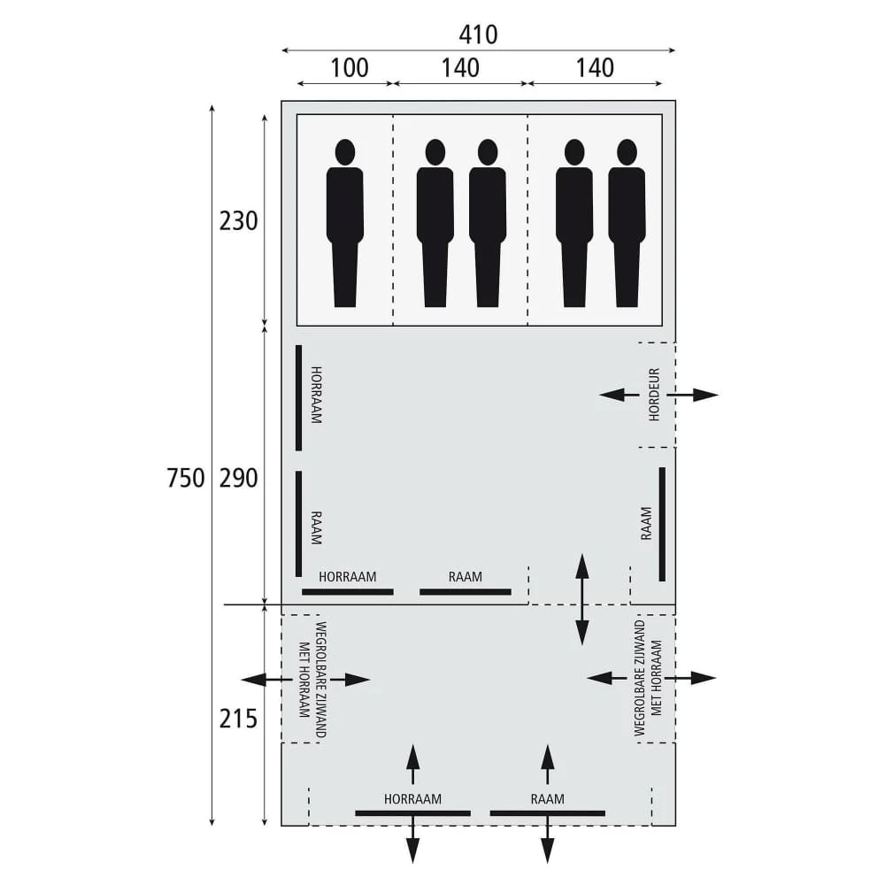 Bardani AirSpace 410 TC AIR - 5 Persoons Opblaastent 4 Bardani AirSpace 410 TC AIR - 5 Persoons Opblaastent - Afbeelding 2