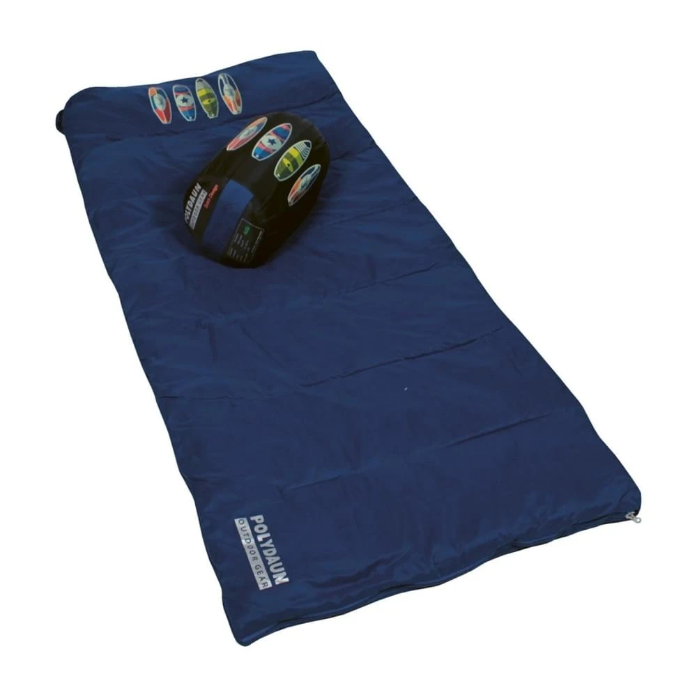 Polydaun Beach House Surfboard Deken Kinderslaapzak Synthetisch Blauw 3 Polydaun Beach House Surfboard Deken Kinderslaapzak Synthetisch Blauw