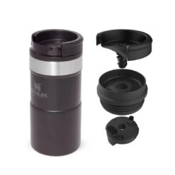 Stanley The NeverLeak Travel Mug 0.25L Zwart -Outdoor Camping Winkel 94410 stanley the neverleak travel mug 025l zwart