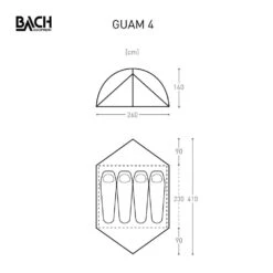 Bach Guam 4 / 4 Persoons Tent Donkergroen -Outdoor Camping Winkel 96060 bach guam 4 willow bough green