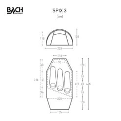 Bach Spix 3 / 3 Persoons Tent Oranje -Outdoor Camping Winkel 96155 bach spix 3 3 persoons tent