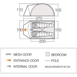 Vango Alpha 250 CLR / 2 Persoons Tent Blauw 9 Vango Alpha 250 CLR / 2 Persoons Tent Blauw -Outdoor Camping Winkel 96952 vango alpha 250 clr 2 persoons tent