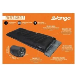 Vango Ember Single Deken Slaapzak Synthetisch Zwart -Outdoor Camping Winkel 96980 vango ember single deken slaapzak