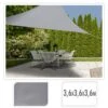 ML Schaduwdoek Driehoek 3,6 X 3,6 X 3,6 M Grijs -Outdoor Camping Winkel 98508 ml schaduwdoek driehoek 36 x 36 x 36 m